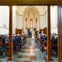 A wedding at Anabel Chapel at Cornell University.