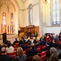 Group gathering in Anabel Taylor Chapel